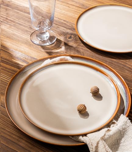 Ceramic Dinnerware Sets for 4 (Modern-Khaki / Service for 4 (16pcs P))