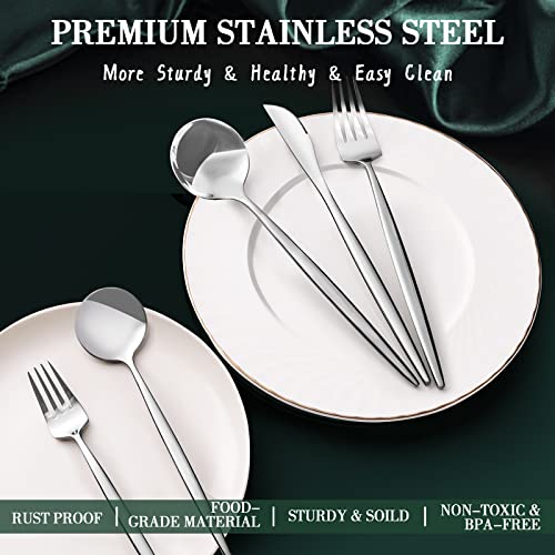 40 Piece Silverware Set for 8 (Silver)
