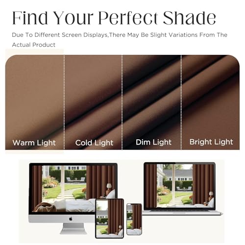 Brown Blackout Curtains 90 inch Length 2 Panels Set (Brown / 52"W x 90"L (Pack of 2))