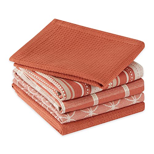 Assorted Woven Kitchen Set (Spice / Dishtowel, 18x28"; Dishcloth, 13x13")