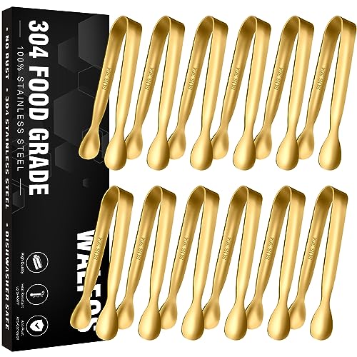 Small Gold Tongs For Serving (4.25 Inch / Gold)
