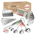 22 Piece Stainless Steel Measuring Cups and Spoons Set (Country Chic)