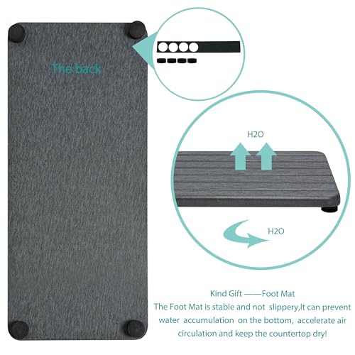 2 PCS Water Absorbent diatomite Coasters (12.2 x 5.5 inches / Dark Grey)