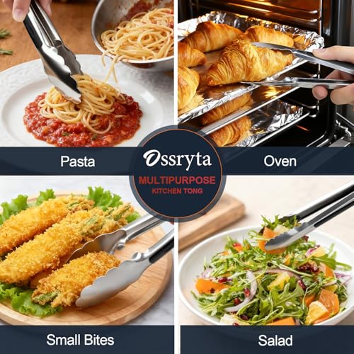 Small Cooking Tong Set of 3 (Silver 3 Pcs / 7 inch)