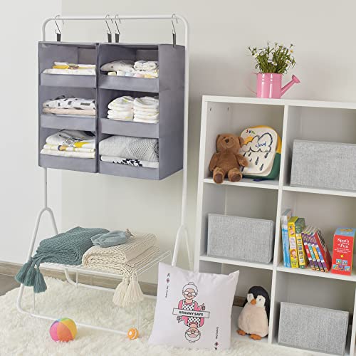 3 Shelf Hanging Closet Organizer (3-shelf Ash Gray / 2-Pack)