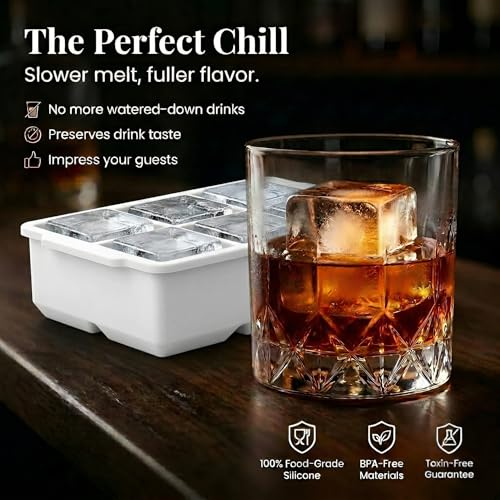Large Silicone Ice Cube Tray (White / 3-Pack)