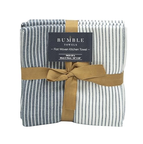 Premium Kitchen Towels 6 Pack 100% Cotton (Blue / Kitchen Towels - Flat Woven (6 Pack))