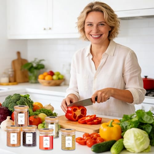 Spice Jars with Label (2 Model (7.5OZ 20Pack with Label))