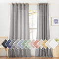 Living Room Sheer Linen Curtains for 84 inch Length 2 Panels Set (70"W x 84"L (Pack of 2) / Charcoal Grey)