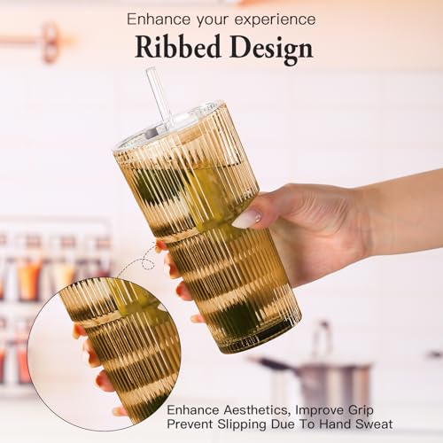 Amber Drinking Glasses (Amber-4)