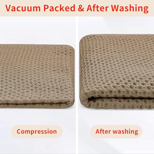 100% Cotton Waffle Weave Kitchen Dish Cloths 18 (Tan / 12 X 12 - 18 Pack)