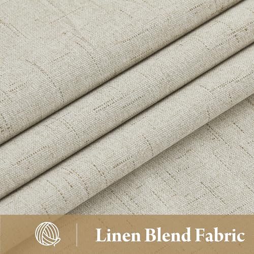 100% Blackout Beige Linen Blackout Curtains (Z - Beige / 52"W x 96"L (Pack of 2))