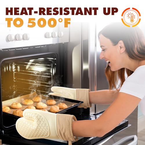 Silicone Oven Mitts (White)
