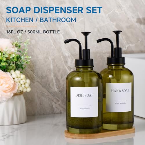 Glass Soap Dispenser with Pump (Glass Green)
