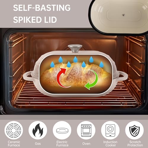 Premium Enameled Cast Iron Dutch Oven for Bread Baking (Gradient Pink / 5 QT)