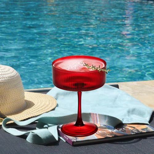 Martini Glasses Set of 6 (Red / 6 PCS)