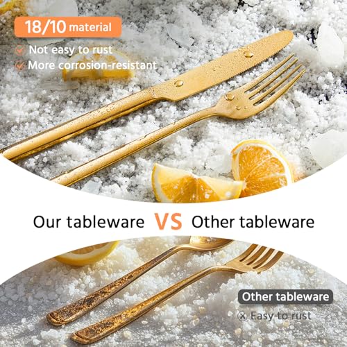 Gold Silverware Set (40 Piece / Gold)