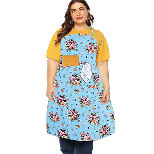 Extra Large Canvas Cotton Apron for Men & Women (Blueness)