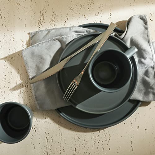 Coupe Stoneware Dinnerware Set (Dinnerware Set / Service For 4 / Gray Matte)