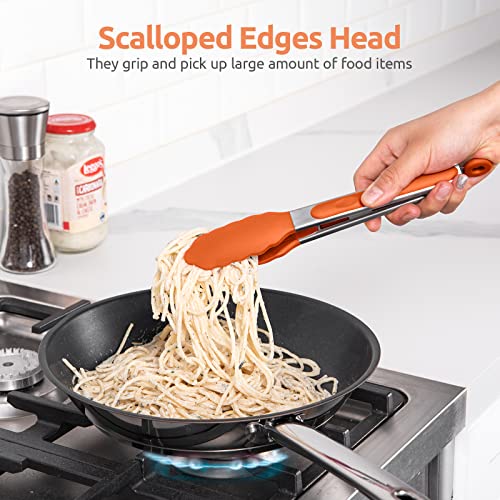 Kitchen Tong for Cooking (Orange / 9 inch)
