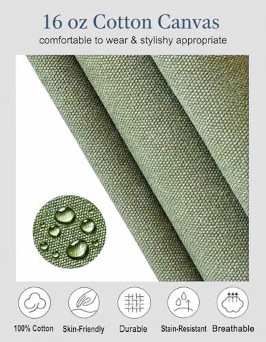 Aprons for Men Women with 3 Pockets (Olive Green)