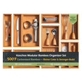 10 Piece Bamboo Drawer Organizer Set (Bundle: 10pc Organizers Set)