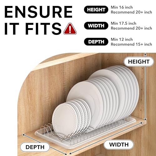 Stainless Steel Plate Drying Rack with Drainboard (1-Pack / Chrome)