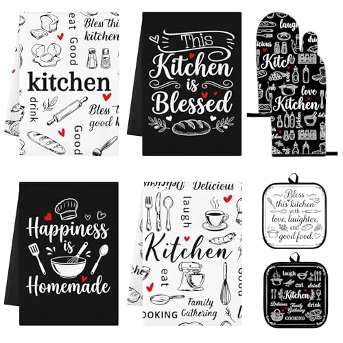 Black and White Kitchen Decor Set (Black White)