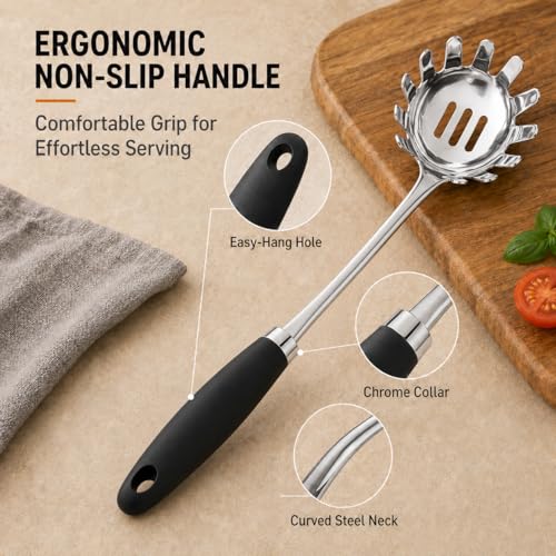 Stainless Steel Pasta Spoon (B-Silver Pasta)
