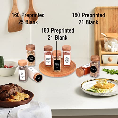 48 Pack 4oz Glass Spice Jars with 547 Labels