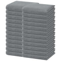 100% Cotton Waffle Weave Kitchen Dish Towels 24 (Grey / 13 X 28 - 24 Pack)