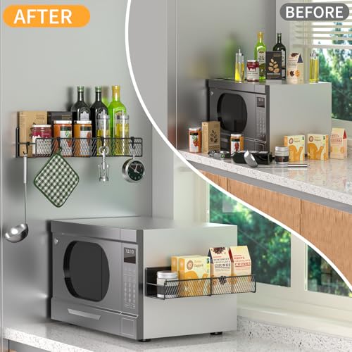 Magnetic Spice Rack for Refrigerator (Black / 2 Pack)