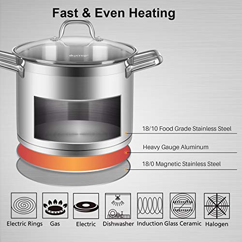 Stainless Steel Stock Pot with Lid (9.1 Quarts)