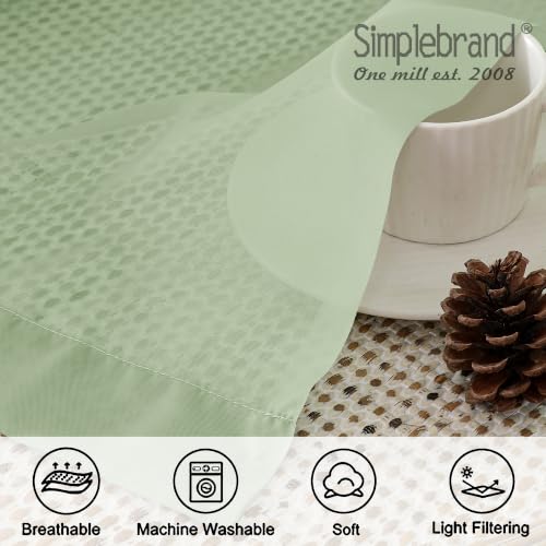 Light Green Sheer Curtains 84 Inches Long 2 Panels (Light Green / 59"W x 84"L (Pack of 2))