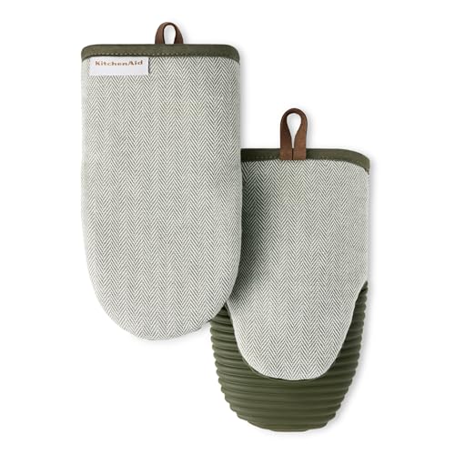 Evergreen Design Series Herringbone Ribbed Soft Silicone Mini Oven Mitts 2