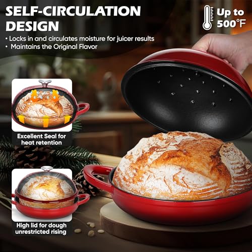 Dutch Oven for Bread Baking (Red)