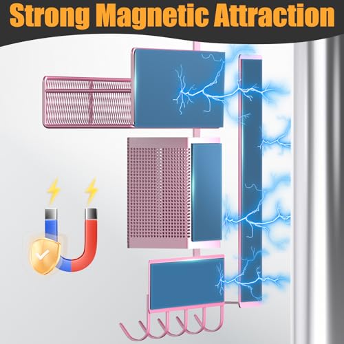 Magnetic Spice Rack for Refrigerator (Pink / 7 Pack)