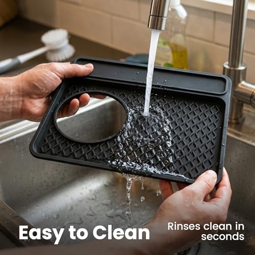 3-in-1 Silicone Mat for Breville Espresso Machine 870/880: Coffee Bar Mat + Top Mat + Tamping Mat – Food-Grade Silicone, Waterproof, Non-Slip, Heat-Resistant, Breville Espresso Machine Accessories
