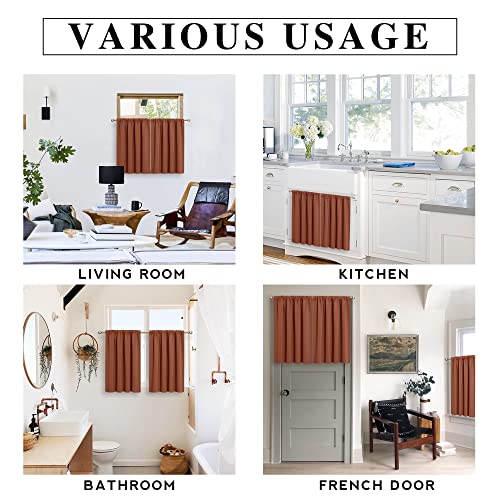 RV Curtains for Camper Windows (Burnt Orange / 34"W x 24"L (Pack of 2))