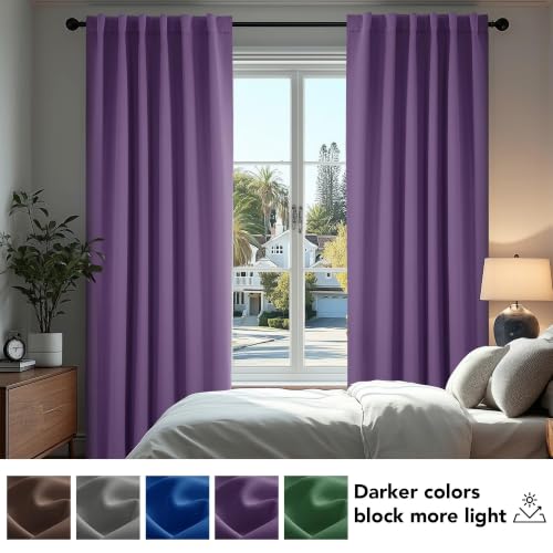 Blackout Curtains for Bedroom (Purple Grape / 52"W x 84"L (Pack of 2))