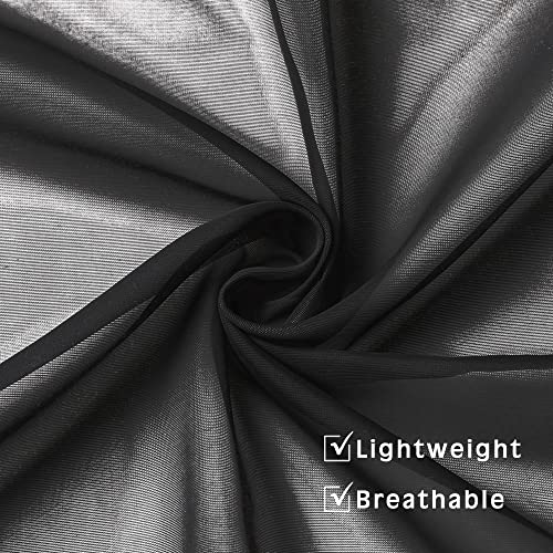 Black Sheer Curtains 72 Inches Long 2 Panels (Black / 42"W x 72"L (Pack of 2))