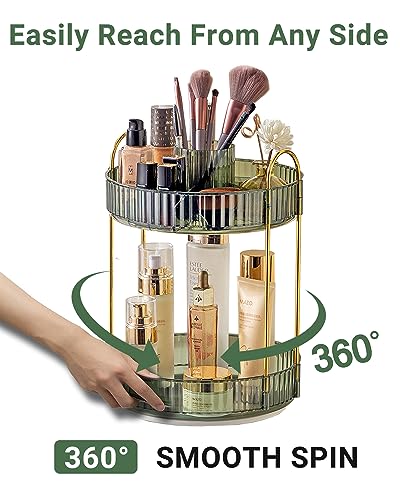 360 Rotating Makeup Organizer (Green / New-2 Tier)