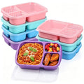 8 Pack Bento Lunch Box Set 3 Compartment Food Storage Containers Wheat Straw Meal Prep Lunch Box Plastic Food Storage Containers (8 Pack (Vivid Colors))