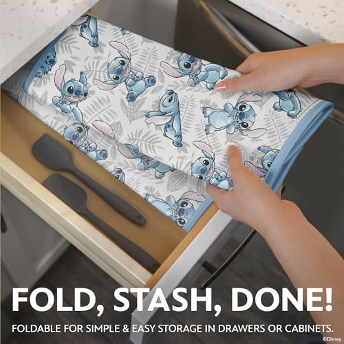 Disney Stitch Dish Drying Mat for Kitchen Counter (16" x 18" / Stitch (Light Blue))