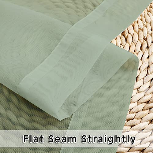 Sage Sheer Curtains 144 inch Extra Long (Sage Green / 42"W x 144"L (Pack of 2))