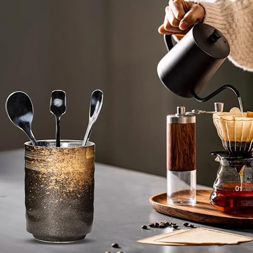 Ceramic Spoon Holder for Coffee Bar (Sunset Yellow)
