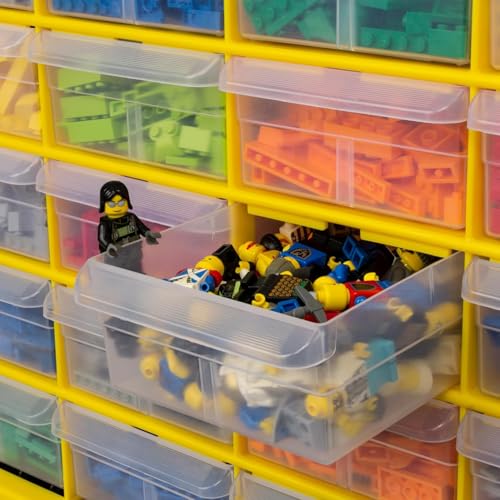 24 Drawer Plastic Storage Cabinet (Yellow / 24 Drawer / 1 Pack)