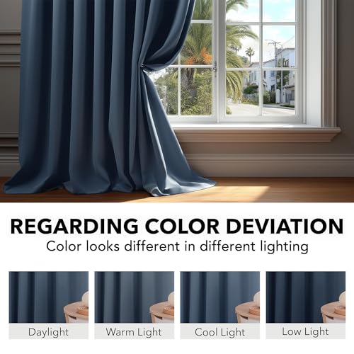 Blackout Curtains for Bedroom (Grayish Blue / 42"W x 72"L (Pack of 2))