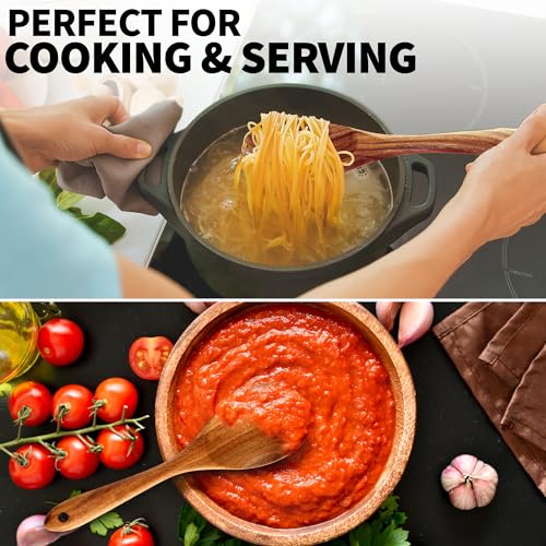 Teak Wood Utensil Set (2-Piece Large & Small Cooking Spoons)