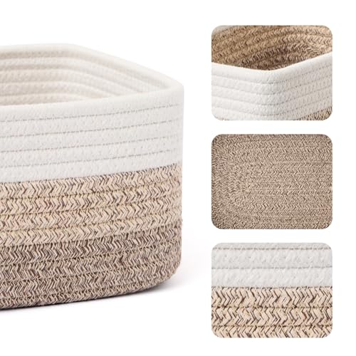 Small Storage Baskets for Organizing (3pcs-L11.5xW7.5xH4.7" / Gradient Brown)